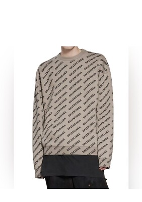 Balenciaga Mini Allover Logo Sweater - NEW | eBay Balenciaga Mini Allover Logo Sweater - NEW | eBay
