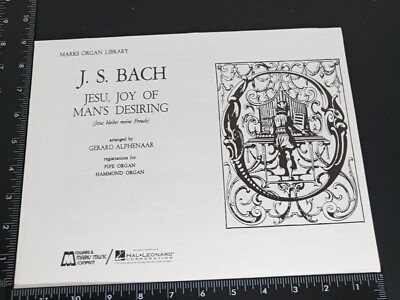 Sheet music JS Bach Jesu, Joy of Man's Desiring arr Alphenaar Pipe Hammond Organ