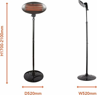 Warmlite Quartz Patio Heater (WL42009) 2000W 3 heat settings  Easy-to-assemble | eBay