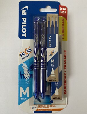 Pilot Frixion Clicker  Set  0,7mm  - 2er Clicker  mit 6 Minen  Farbe  Blau