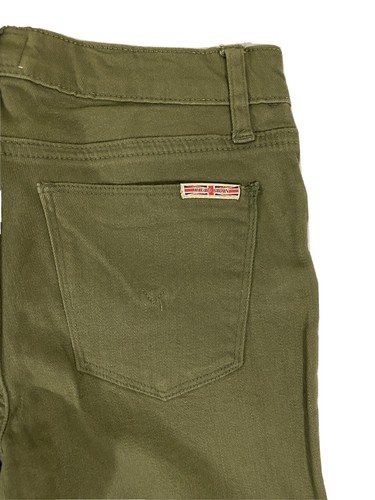 NWT HUDSON Big Girls Youth Stretch Moto Skinny Jeans Zippers Army Green Sz 14 - Picture 7 of 9
