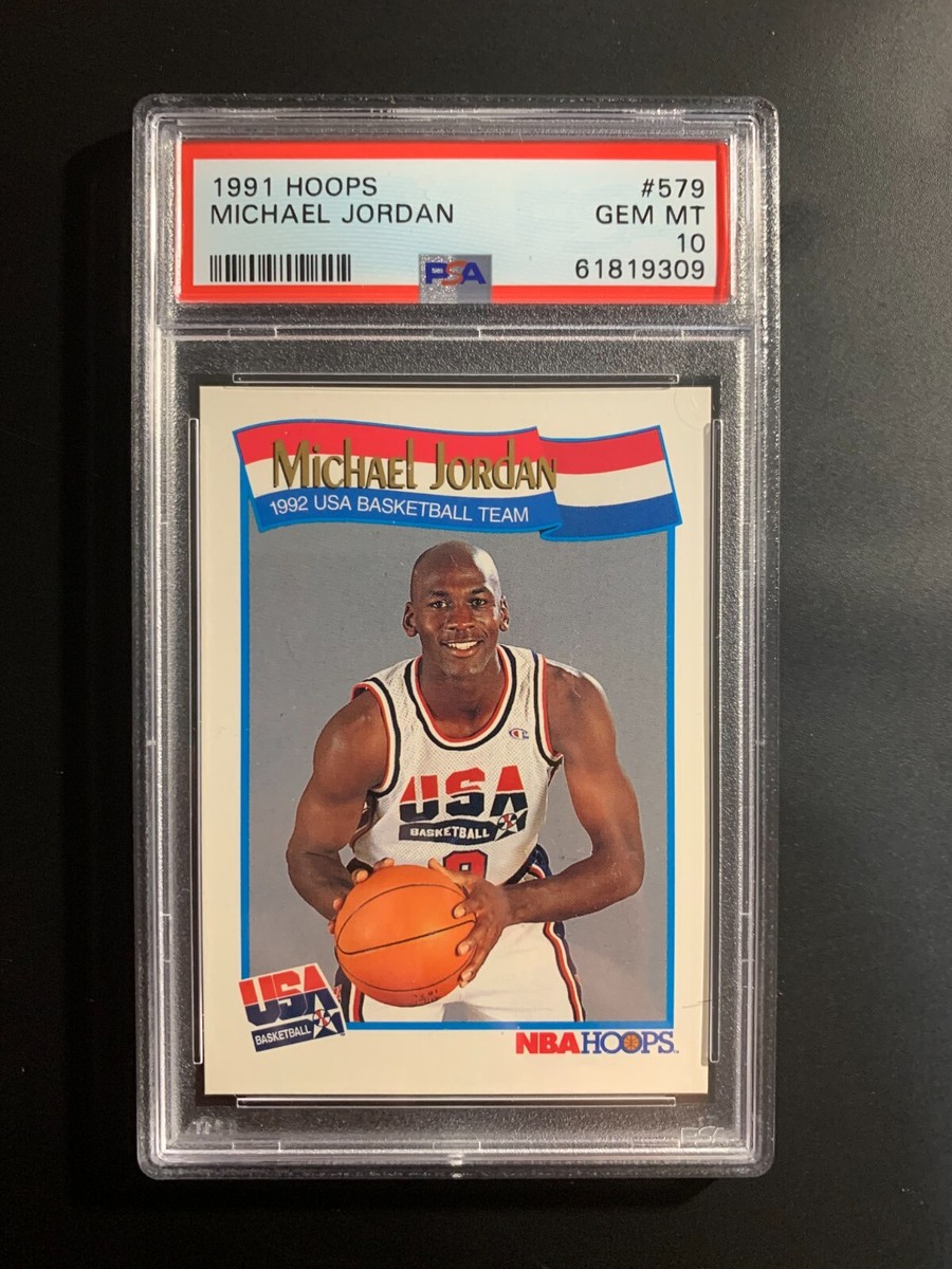 1991-92 NBA HOOPS #579 DREAM TEAM USA MICHAEL JORDAN PSA 10 GEM