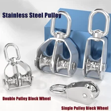 304 Stainless Steel M15 - M100 Heavy Duty Single / Double Pulley Block Wheel