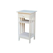 IC International Concepts, Mission Telephone Stand , Solid Wood, Re... Fast Ship