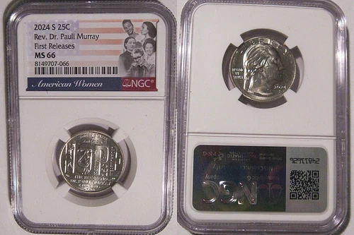 2024 S  Rev Dr Pauli Murray 25c NGC MS 66 American Women Quarter FIRST RELEASES