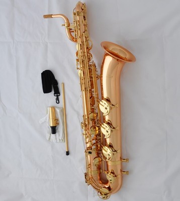 Customized Rose Brass Body Baritone Saxophone NEW Eb Low A Sax FREE SHIPPING