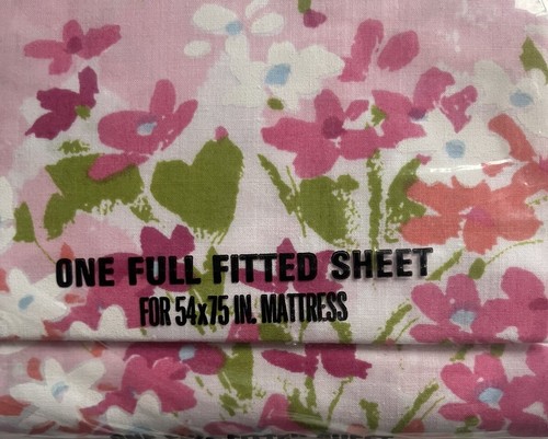 Vtg Burlington House Pink Floral Love Knots Full Size Fitted And Flat Sheet Set - Picture 7 of 7