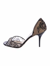 NWOB Jimmy Choo Black Patent Leather Lace Pumps size 10.5 / 40.5 Auth - $750