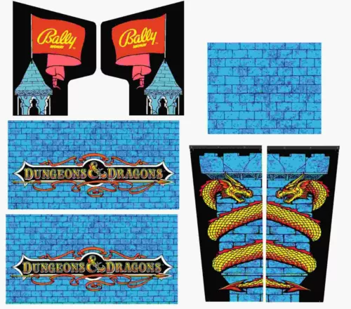 Dungeons & Dragons Pinball Machine CABINET Decal Set