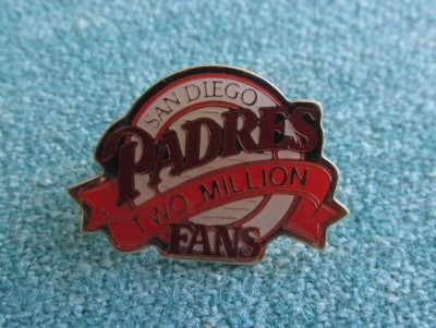 LOT OF 5 MLB BASEBALL SAN DIEGO PADRES TWO MILLION FANS 1'' TEAM SGA LAPEL PIN