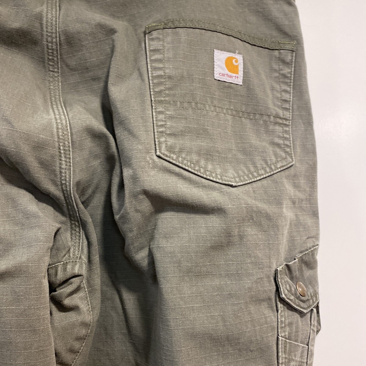 Carhartt Green Cargo Work Pants B342-MOS Relaxed Fit Ripstop Carhartt Green Cargo Work Pants B342-MOS Relaxed Fit Ripstop
