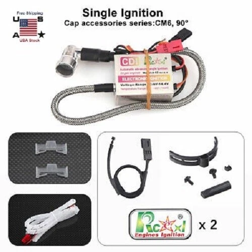 For NGK CM6 10mm 90° Spark DA DLE 6-14.4V Rcexl Automatic Single Ignition CDI