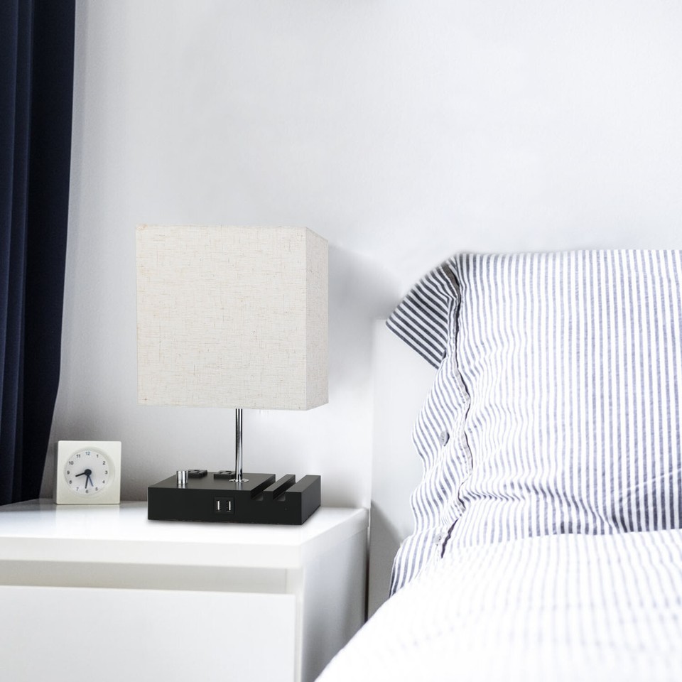 Bedside Nightstand Lamps for Bedrooms Small Table Lamp with USB Port ...