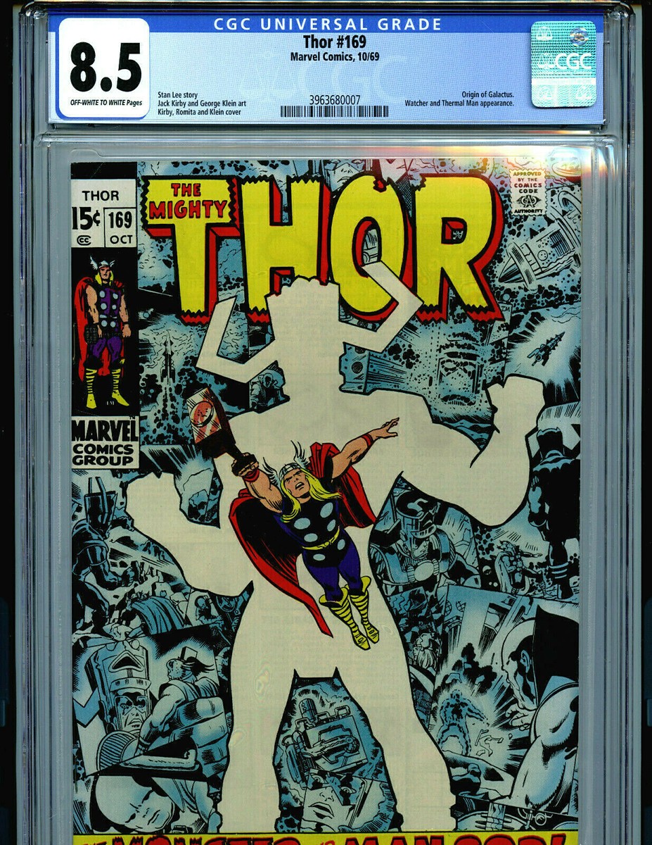 Thor # 169 CGC 8.5 VF+ 1969 Marvel Comic Origin Galactue