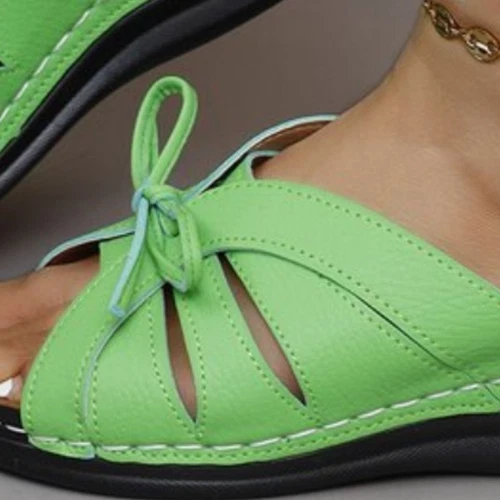 Womens Slip On Slippers Open Toe Strappy Low Heel Sandals - Picture 4 of 25