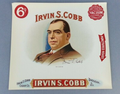Vintage  10 New Old Stock IRVIN S COBB Cigar Box Crate Paper LABEL 6 Cents