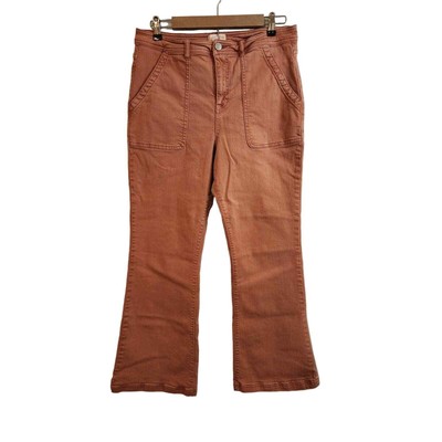KNOX ROSE Rust Colored Flare Leg Bell Bottom Pant Large Front Pocket  30W/32