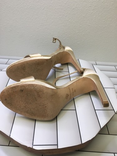 Antonio Melani Paislee Soft Sand Champagne Satin Ankle Strap Heels NWOT Size 8 - Picture 8 of 9