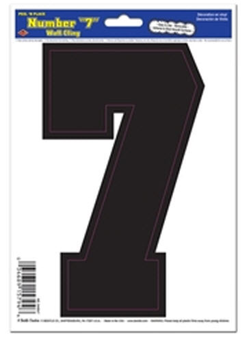 BIG BLACK NUMBER SEVEN #7 wall sticker mailbox address scrapbook room decal - Picture 1 of 2