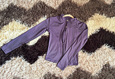 Damen Jacke S lila Polyester kurz Reißversch...