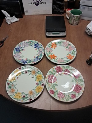 4 Suzanne Clee Lenox The Flower Blossom 8-3/8  Salad Plates Set Euc+ Bin  207
