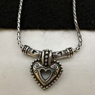 Vintage Brighton Shot Thru The Heart Pendant Necklace Silver Plated - Retired — photo 8