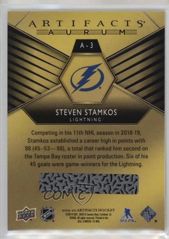 2019-20 Upper Deck Artifacts Aurum Steven Stamkos #A-3 - Image 2 of 2