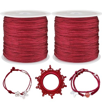 Wine Red Nylon Beading Cord,100 Yards 0.8mm Nylon String Cord Macrame Thread ...