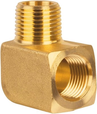 3/8'' NPT Male to 3/8'' NPT Female 90 Degree Brass Elbow Pipe Fitting 1-Pack
