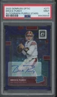 2022 Donruss Optic Purple Stars Brock Purdy 1/10 RC Auto Autograph Mint PSA 9