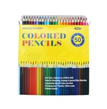 SKKSTATIONERY 50Pcs Colored Pencils,50 Vibrant Colors, Drawing Pencils for