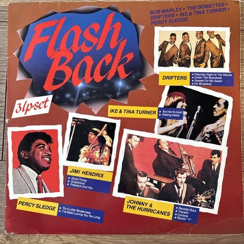 Flash Back Vinyl 3x LP EX  Bob Marley Percy Sledge Jimi Hendrix Tina Turner