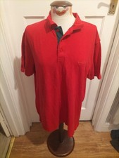 Mens Cotton Traders Size Large Red Short Sleeved Polo