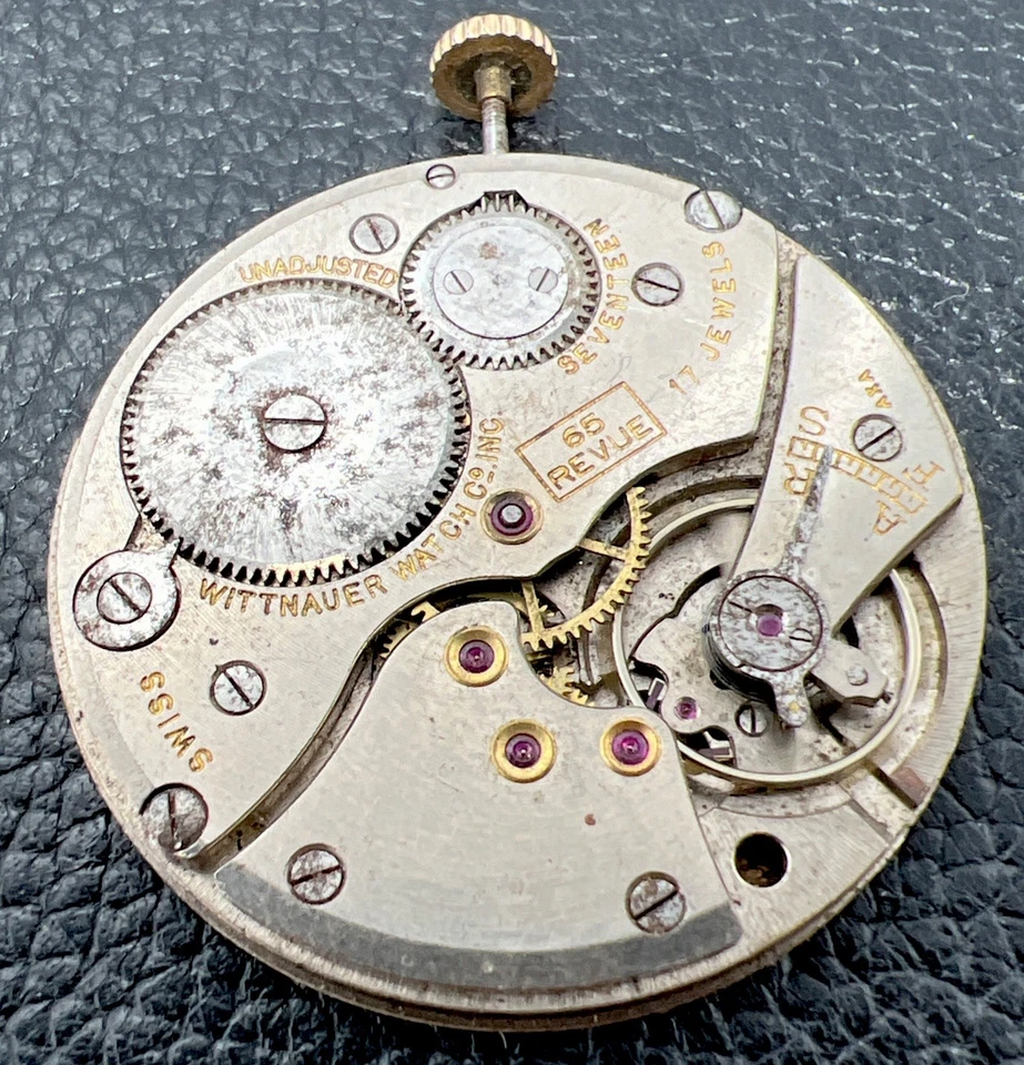 Швейцарские карманные часы Wittnauer 17j Revue 65 на запчасти или для ремонта - Изображение 4 из 4