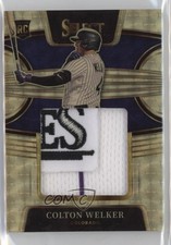 2022 Panini Select Rookie Jumbo Swatch Gold Vinyl Prizm 1/1 Colton Welker kn8