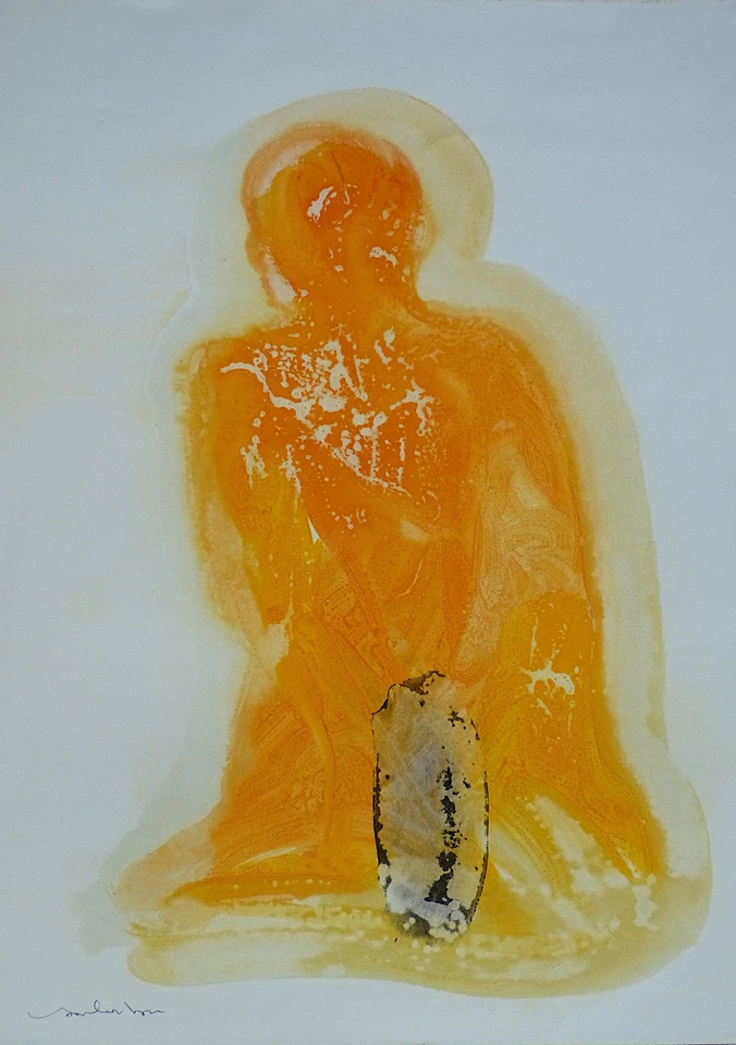 FREIER KÖRPER original-Kunst grosse Zeichnung abstrakt Malerei Aquarell BELAUBRE - Bild 1 von 1