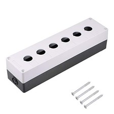 Push Button Switch Control Station Box 22mm 6 Holes White and Black