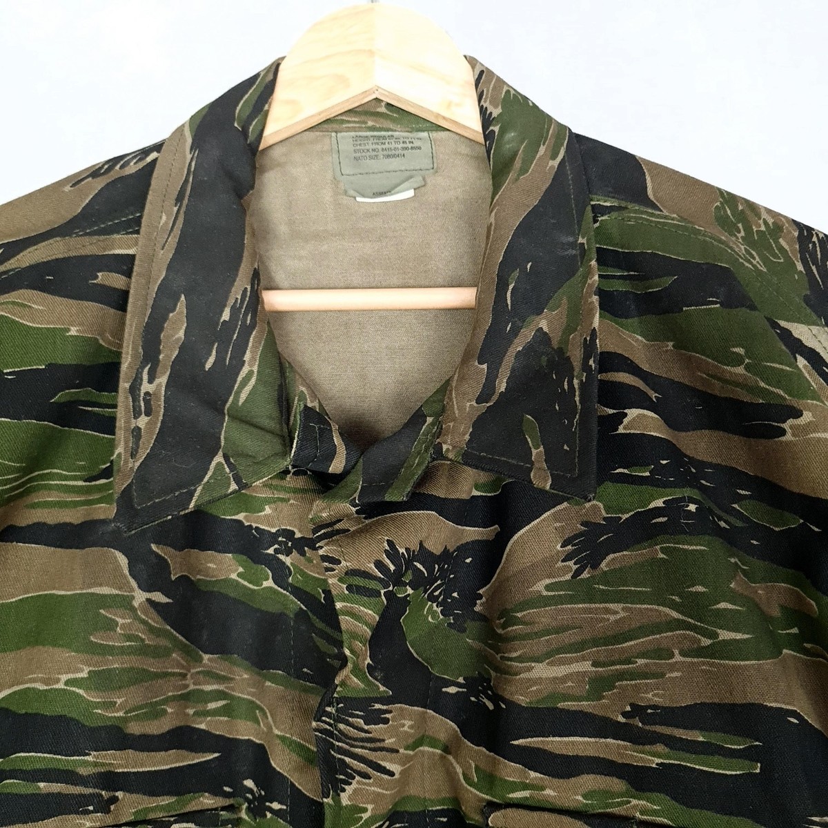 US Military Tiger Stripe Jacket Mens Large Regular Camo