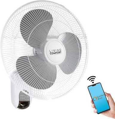 Smart WiFi Wall Mount Fan with Timer Adjustable Tilt 3 Speed for Home Office New