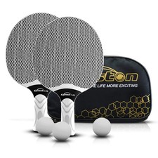 Table Tennis Rackets Set Professional Paddle with 3 Balls Composite Rubber