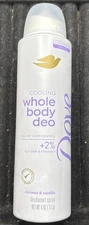 Dove Whole Body Aluminum Free Invisible Deodorant Spray, Coconut & Vanilla, 4oz