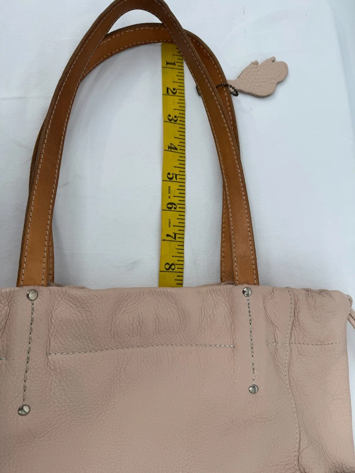 Винтажный корни Канада розовый голая роскошная кожаная сумка с короткими ручками сумочка на плечо - Изображение 4 из 4