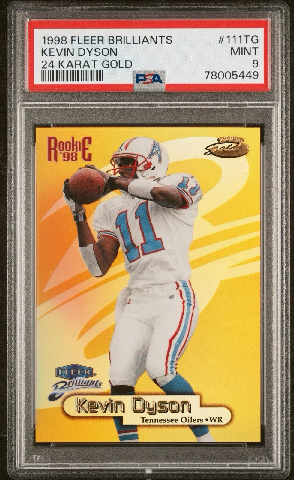 Kevin Dyson Fleer Brilliants #111TG 24 Karat Gold