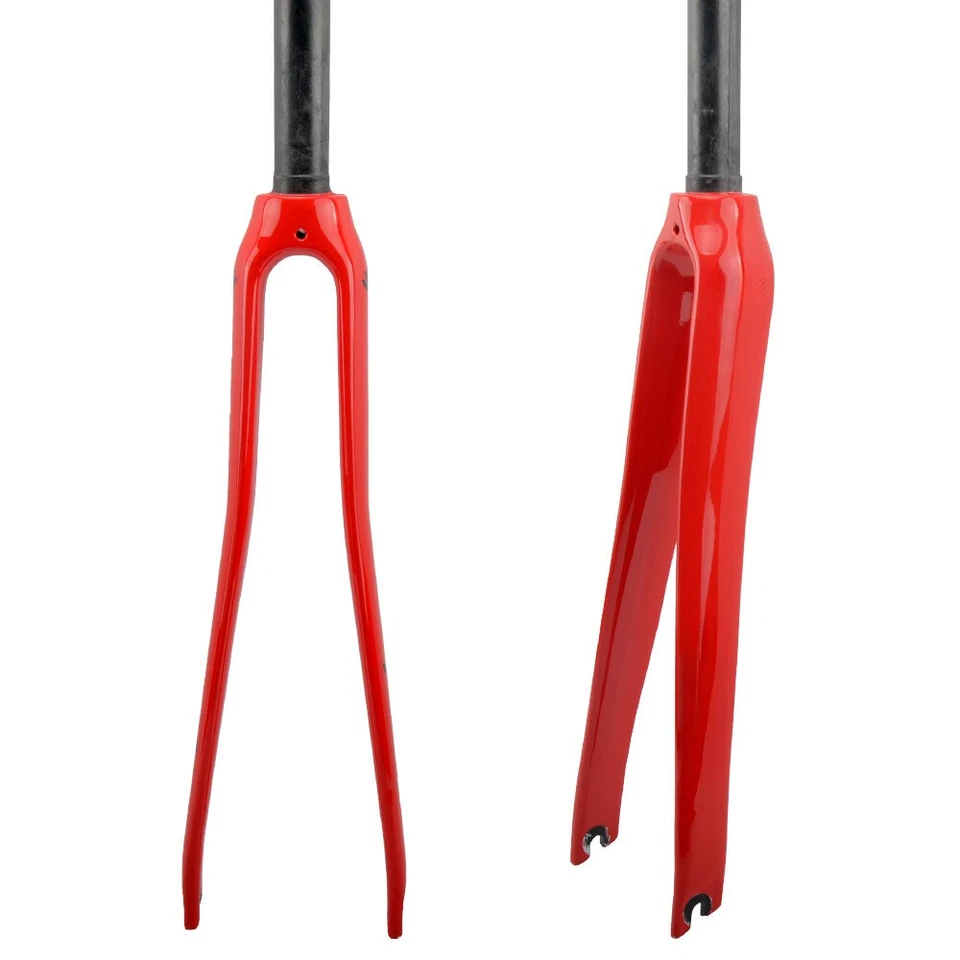 700C Carbon Fiber Road Bike Fork Rigid Racing Bicycle Forks Straight Tube 28.6mm - Image 2 of 4