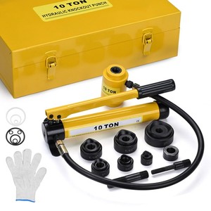 Yescom 1/2" to 2" Hydraulic Knockout Punch Set Electrical Conduit Hole Cutter