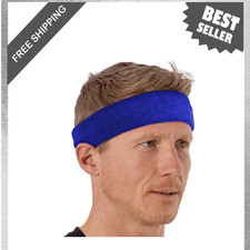 Sweat-Wicking Terry Cloth Headband, Unisex Running and Sports Headband, One
