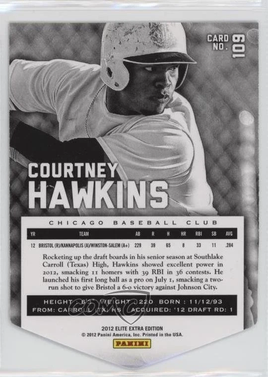2012 Elite Extra Edition Status Emerald Die-Cut /25 Courtney Hawkins #109 - Image 2 of 2