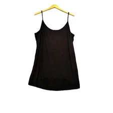 Universal Standard XL Womens Black Camisole Ribbed Tank Top Skinny Adjust Strap