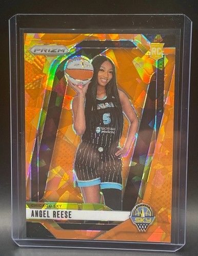 2024 Panini Prizm WNBA Angel Reese Orange Cracked Ice Rookie (RC) #147 Sky