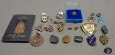 Lot of Vintage Service Award Fraternal Pins Etc